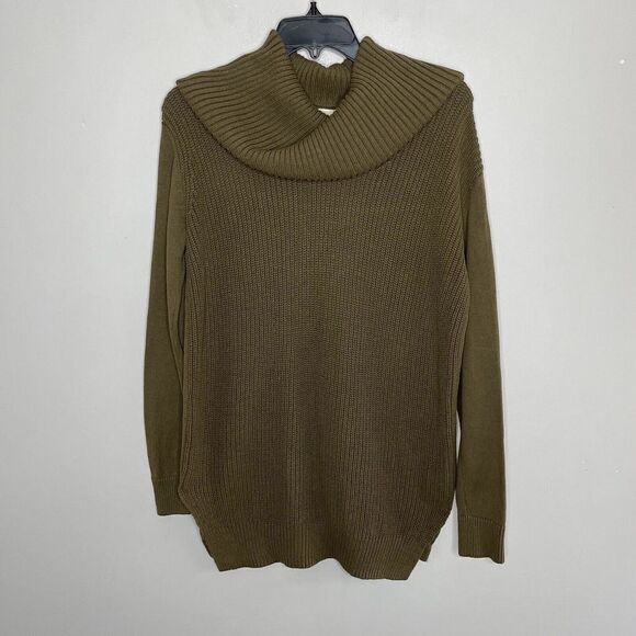 MICHAEL Michael Kors Womens Olive Green Cowl-Neck Pullover Sweater Sz S Tunic - Picture 1 of 8